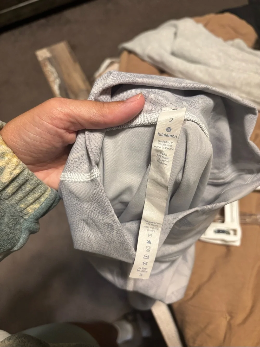 Lululemon Light Gray Printed High-Waist Leggings